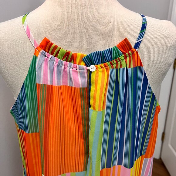 J. NNA Multicolor Patchwork Tiered Maxi Tank Colorful Dress Sz M - Picture 11 of 11